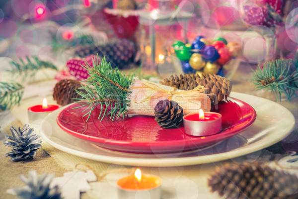 Noël noël table bord décorations [[stock_photo]] © fotoaloja