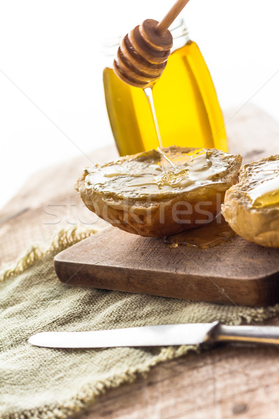 roll honey bread food vintage Stock photo © fotoaloja