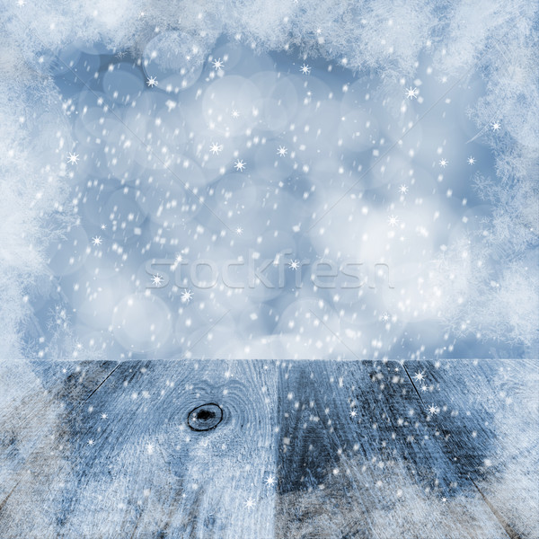 Hiver graphiques neige gel texte bois [[stock_photo]] © fotoaloja