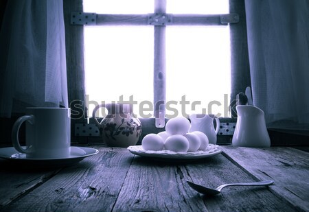 Old kitchen table rural cottage morning Stock photo © fotoaloja