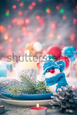 Stockfoto: Christmas · feestelijk · kerstmis · tabel · boord · nieuwjaar