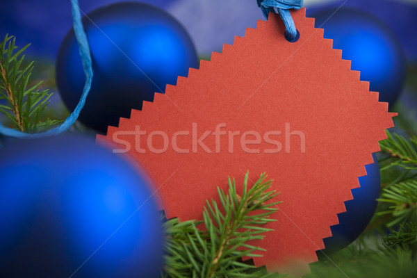 Christmas card with balls  spruce twig Stock photo © fotoaloja