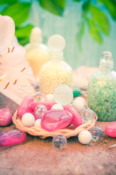 composition spa bathing salts natural flavors Stock photo © fotoaloja