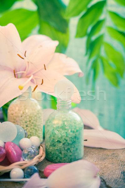 composition spa bathing salts natural flavors Stock photo © fotoaloja