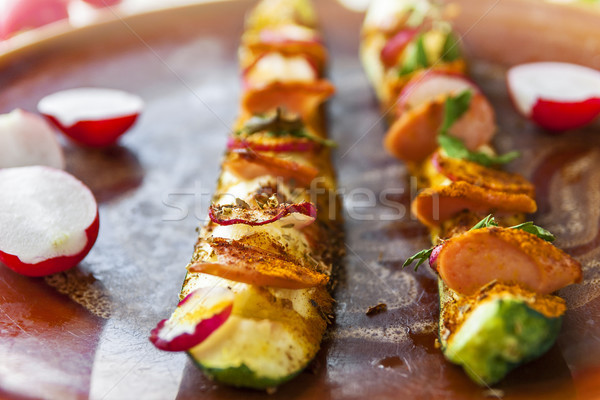 Bourré grillés courgettes radis saucisse légumes [[stock_photo]] © fotoaloja