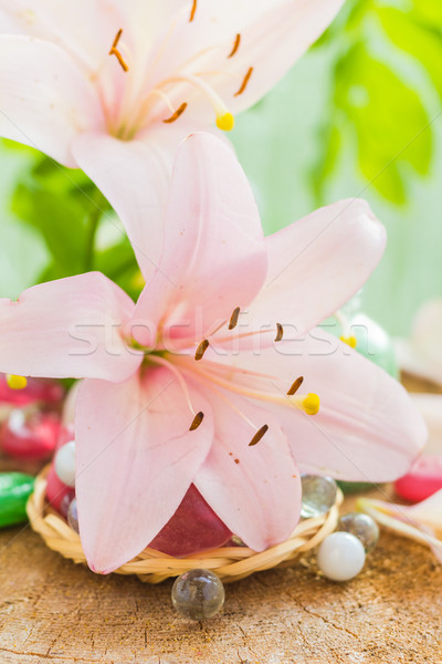 Spa concept flower lily salt bathing Stock photo © fotoaloja