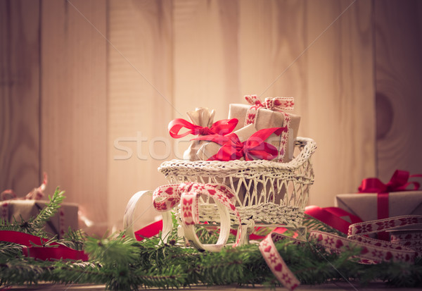 Vacances neige Noël cadeaux aiguilles [[stock_photo]] © fotoaloja