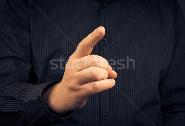 Closeup man who threatens finger Stock photo © fotoaloja