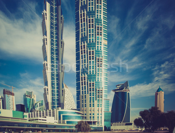 high luxury building skyscraper, facade with balcony Stock photo © fotoduki