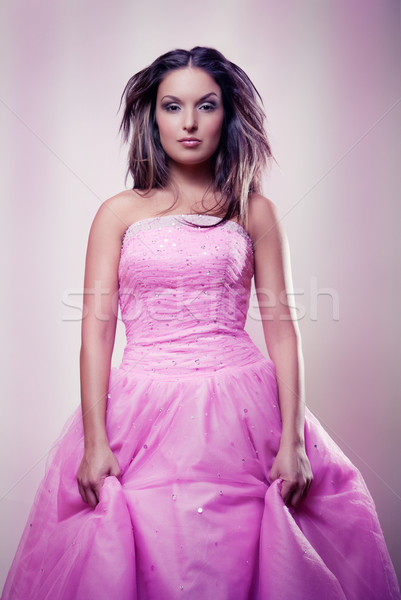 Rose robe jeune fille fille mariée portrait [[stock_photo]] © fotoduki