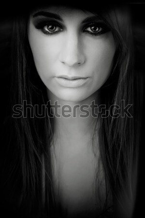 Horror escuro emoção menina cara jovem Foto stock © fotoduki