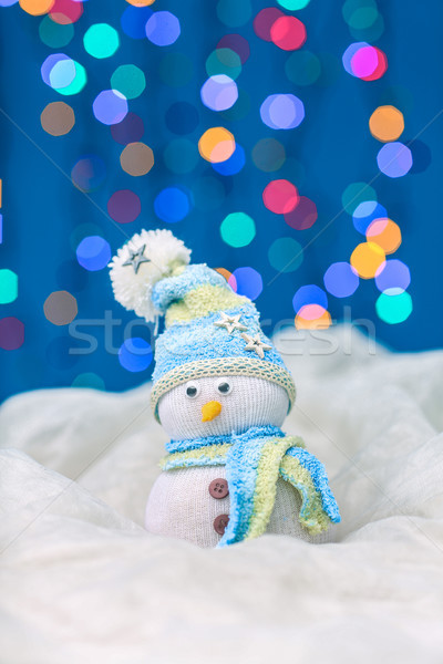 Boneco de neve alegre fantoche luz fundo Foto stock © fotoduki