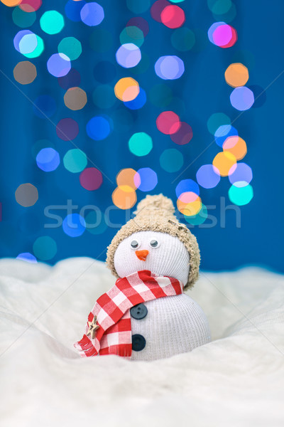 Bonhomme de neige joyeux noël marionnette lumière fond [[stock_photo]] © fotoduki