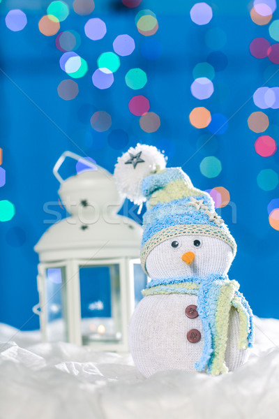 снеговик веселый рождество марионеточного свет фон Сток-фото © fotoduki