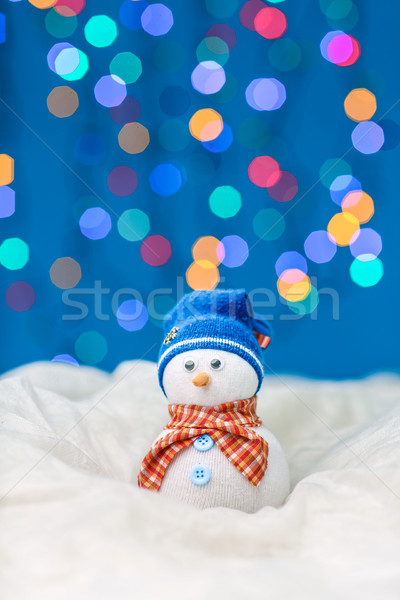 Bonhomme de neige joyeux noël marionnette lumière fond [[stock_photo]] © fotoduki