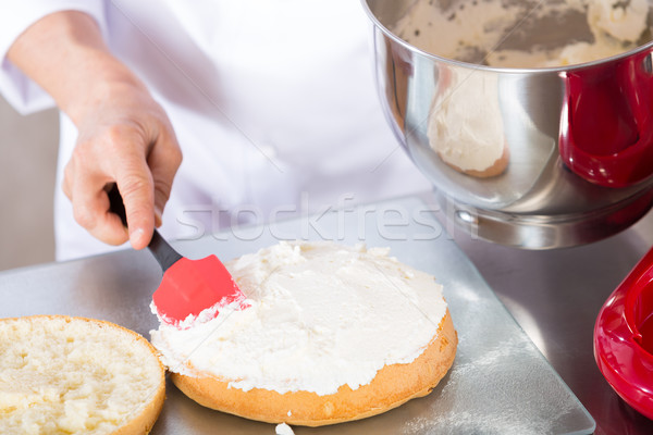 Chef decorating cream Stock photo © fotoedu
