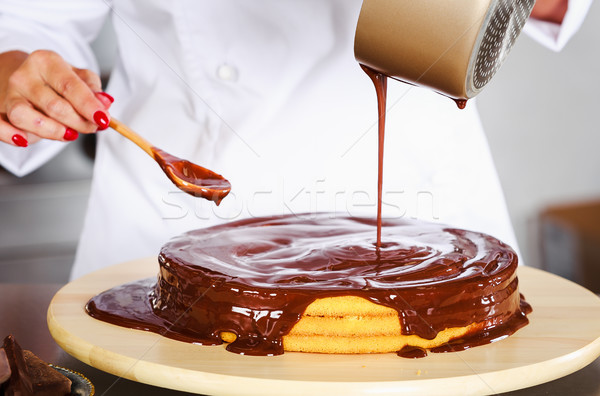 Pastry chef in the kitchen Stock photo © fotoedu