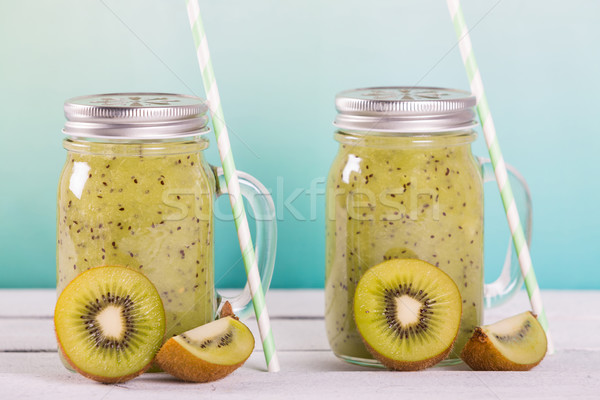 Naturalnych kiwi soku szkła żywności charakter Zdjęcia stock © fotoedu