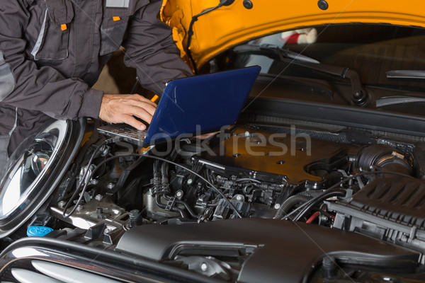 Car mechanic with a tablet Stock photo © fotoedu