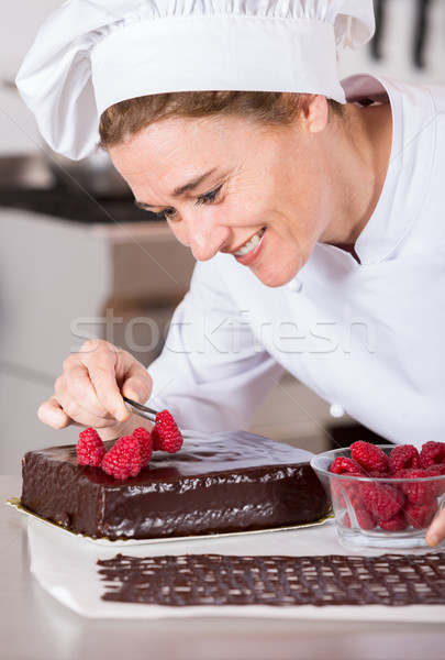 Stock photo: Pastry chef in the kitchen