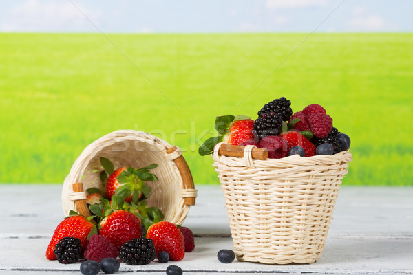 Stock photo: Berries in a basket