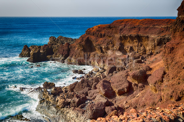 Rocky landscape of the island of Lanzarote Stock photo © fotoedu