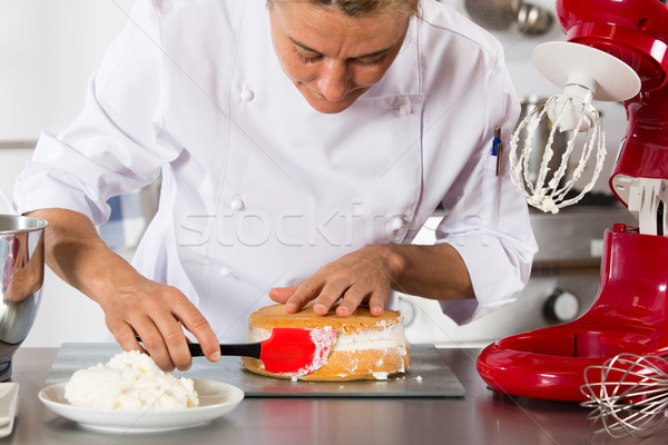 Chef decorating cream Stock photo © fotoedu