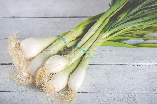 Raw onions on a table Stock photo © fotoedu