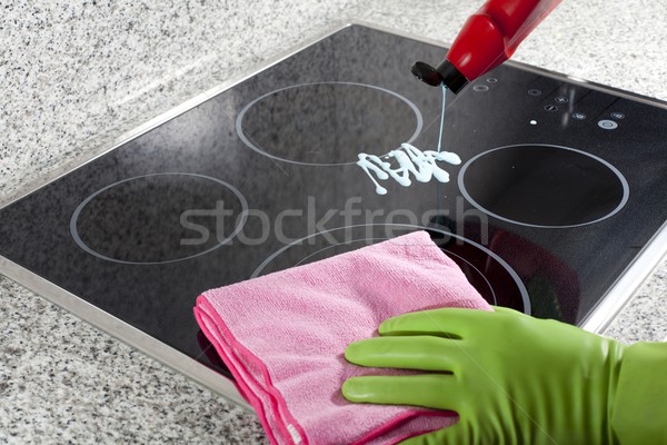 Cleaning the hob Stock photo © fotoedu