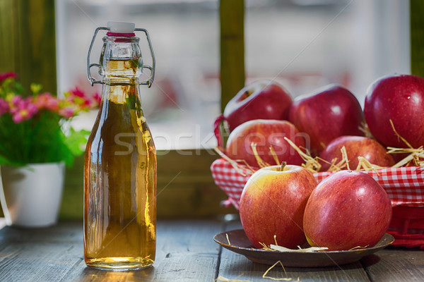 Apfel Apfelwein Essig frischen Obst Metall Stock foto © fotoedu