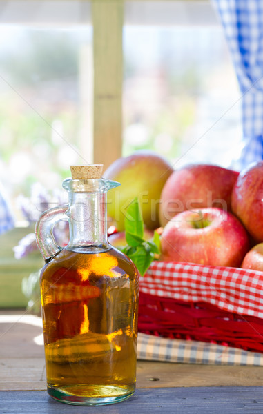 Jabłko jabłecznik ocet świeże owoców metal Zdjęcia stock © fotoedu