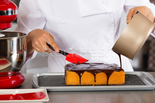 Pastry chef in the kitchen Stock photo © fotoedu