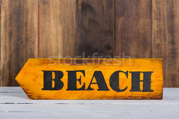 Stockfoto: Richting · teken · strand · handgemaakt · geschilderd