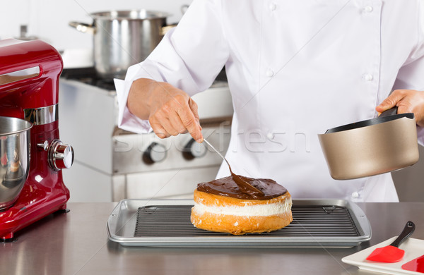 Pastry chef in the kitchen Stock photo © fotoedu