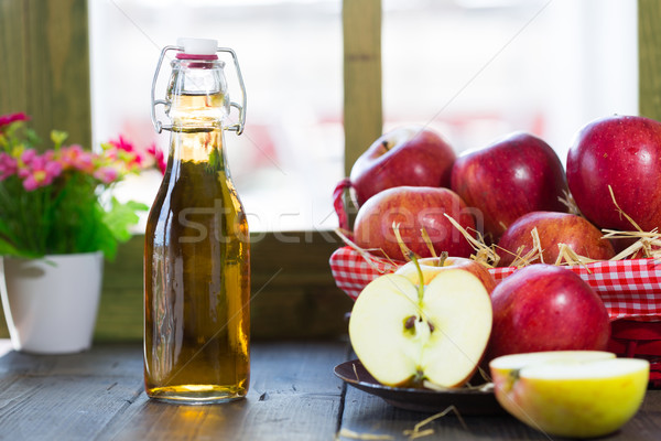 Appel cider azijn vers vruchten metaal Stockfoto © fotoedu