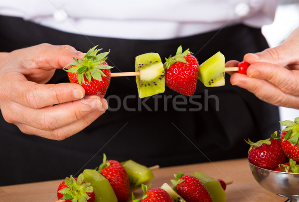 Foto stock: Chef · frutas · variedade · misto · fruto · cozinha