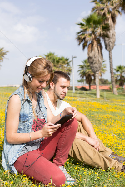 Couple listening to music Stock photo © fotoedu