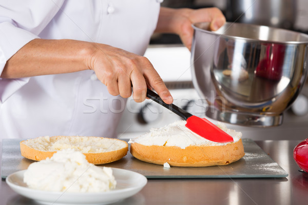 Chef decorating cream Stock photo © fotoedu