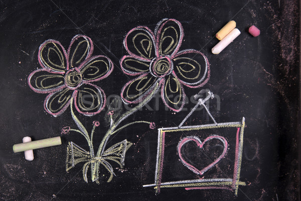 Virág grafikus kettő szimbólum szeretet hála Stock fotó © Fotografiche