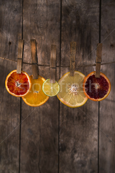 Színek citrus gyümölcs bemutató szeletek különböző víz Stock fotó © Fotografiche