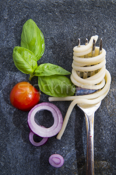 Wykonany ręcznie spaghetti prezentacji Toskania Włochy restauracji Zdjęcia stock © Fotografiche