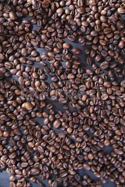 Chicchi di caffè presentazione tavola nero texture alimentare Foto d'archivio © Fotografiche