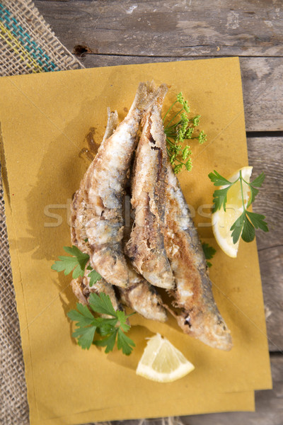 Prezentare fructe de mare peşte salată mânca Imagine de stoc © Fotografiche
