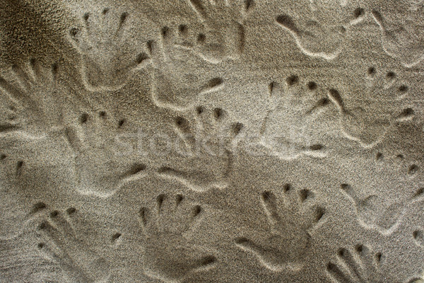 Handprints In The Sand Stock photo © Fotografiche