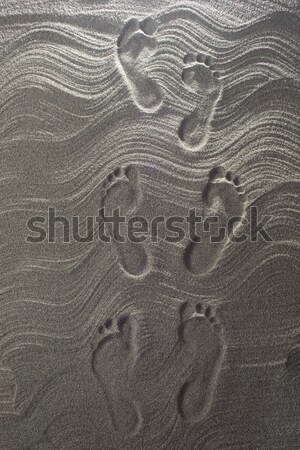 Voet zand ingesteld voetafdrukken afgedrukt zomer Stockfoto © Fotografiche