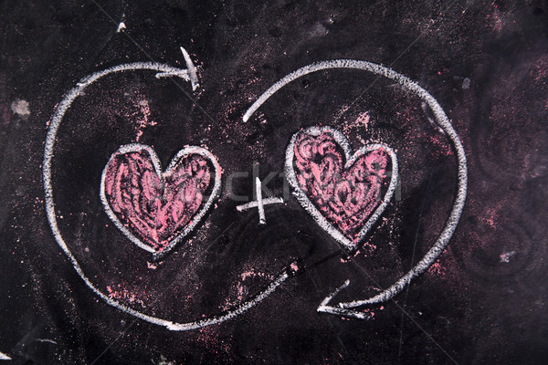 любви мелом доске счастливым сердце знак Сток-фото © Fotografiche