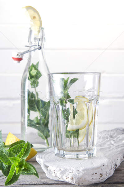 Drinken mint smaak bladeren voorbereiding gras Stockfoto © Fotografiche