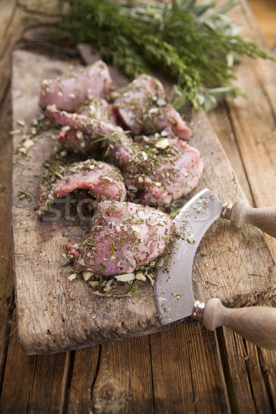 Stock foto: Kaninchen · Vorbereitung · gehackt · aromatischen