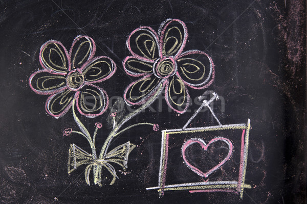 Virág grafikus kettő szimbólum szeretet hála Stock fotó © Fotografiche