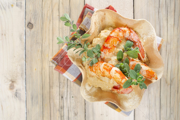 Chickpea and shrimp cream Stock photo © Fotografiche